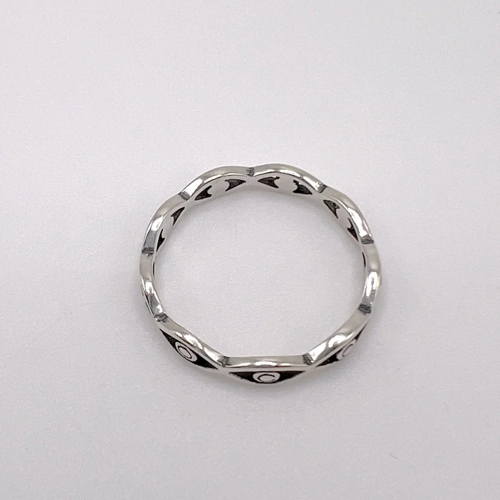 .925 Sterling Silver Evil Eye Band Ring